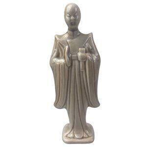 Vintage Pearlized Ceramic Asian Man Roselane Figurine 7”